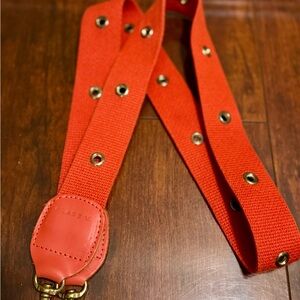 Clare V Canvas Strap in Poppy with Gold Accents - Non Adjustable